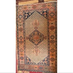 Pre 1900 Antique Handmade Iranian Wool Rug